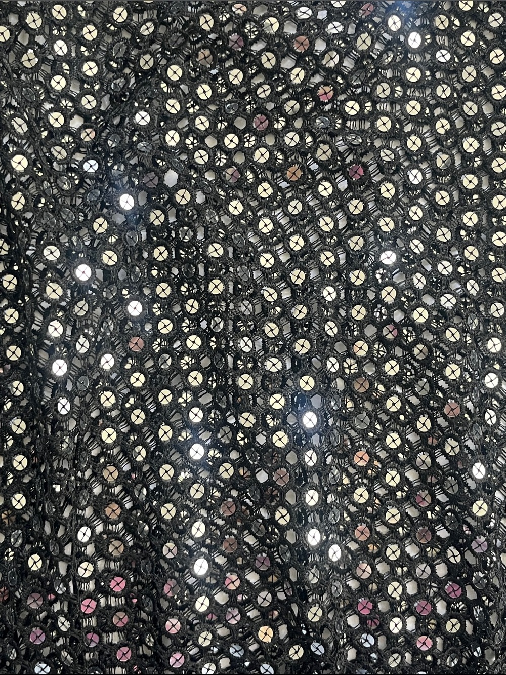 NWT Black Open Knit Mirror Sequin Midi Ruffle Skirt FESTIVAL SEASON 🪩 - Picture 8 of 9